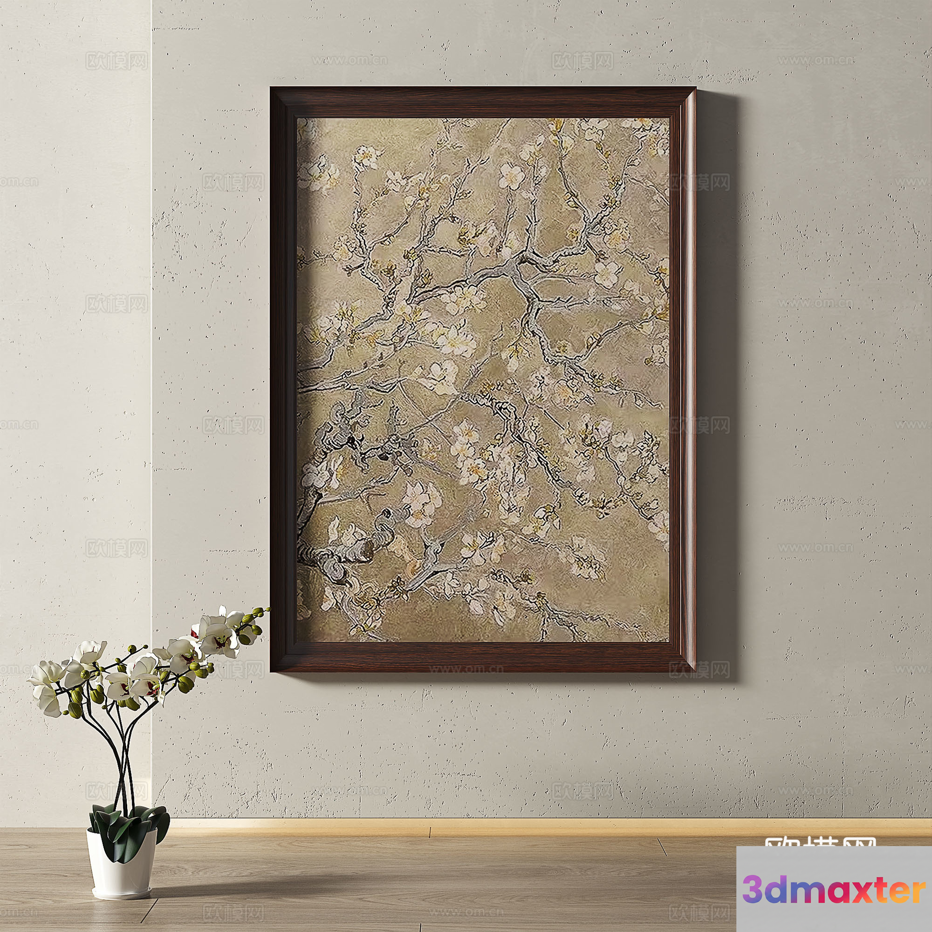A Framed Picture On A Wall 3D Model - 14943 - VRAY Render