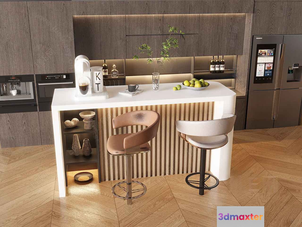 Modern Kitchen Bar 3D Model - 6752 - VRAY Render