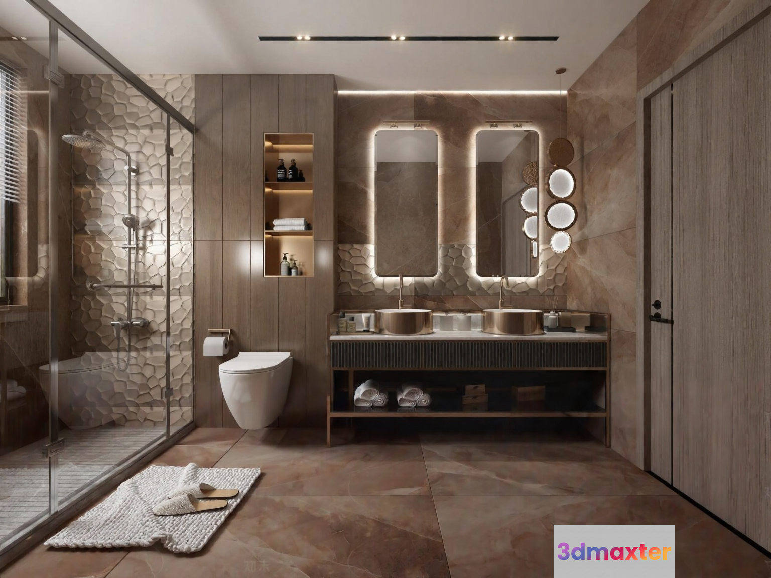 Modern Bathroom Vanity 3D Model - 17855 - VRAY Render