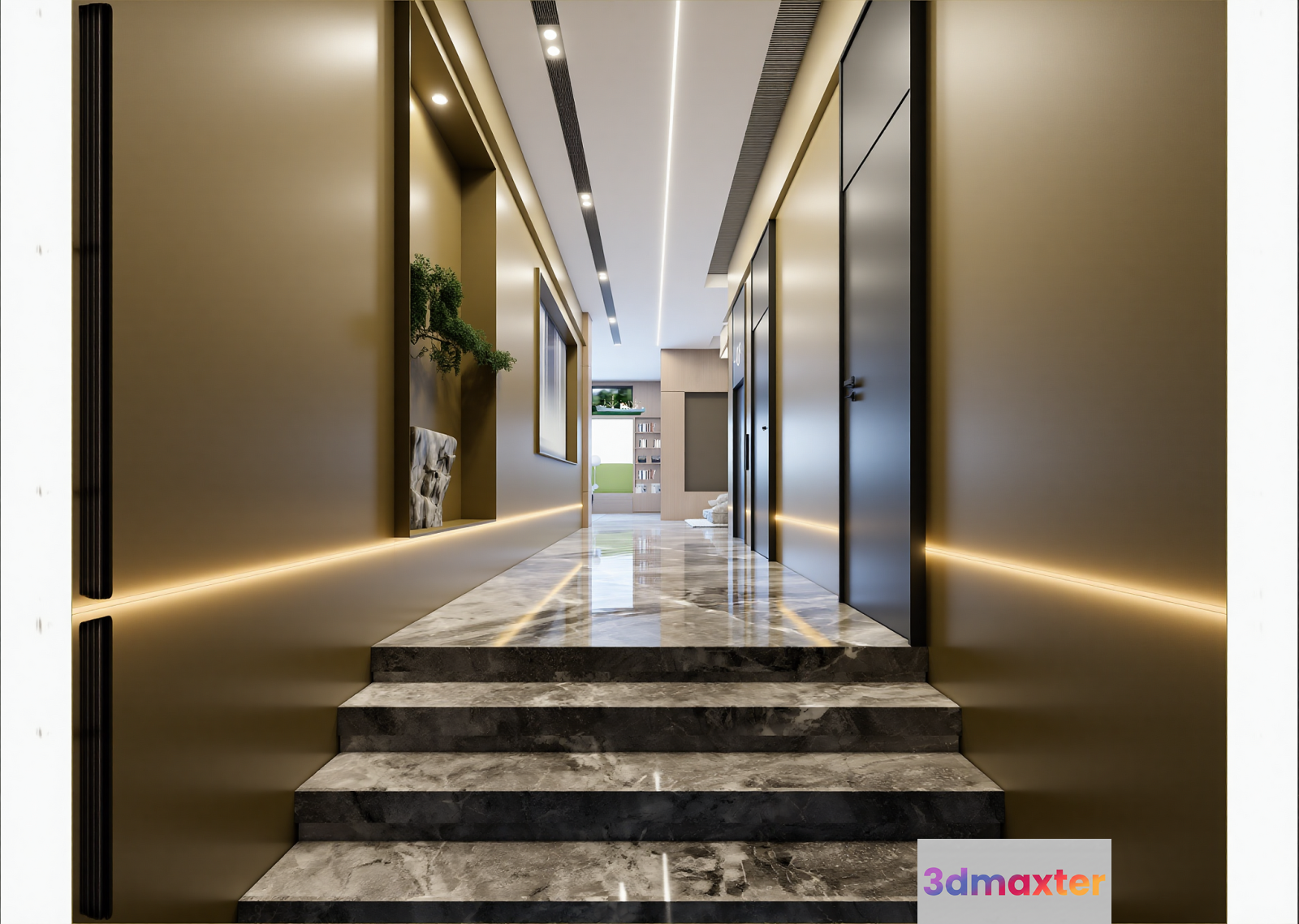 Marble Staircase 3D Model - 14772 - VRAY Render