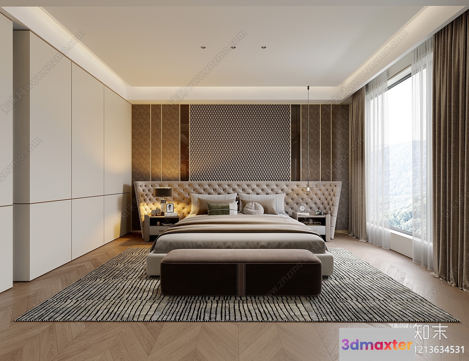 Modern Bedroom 3D Model - 6922 - VRAY Render