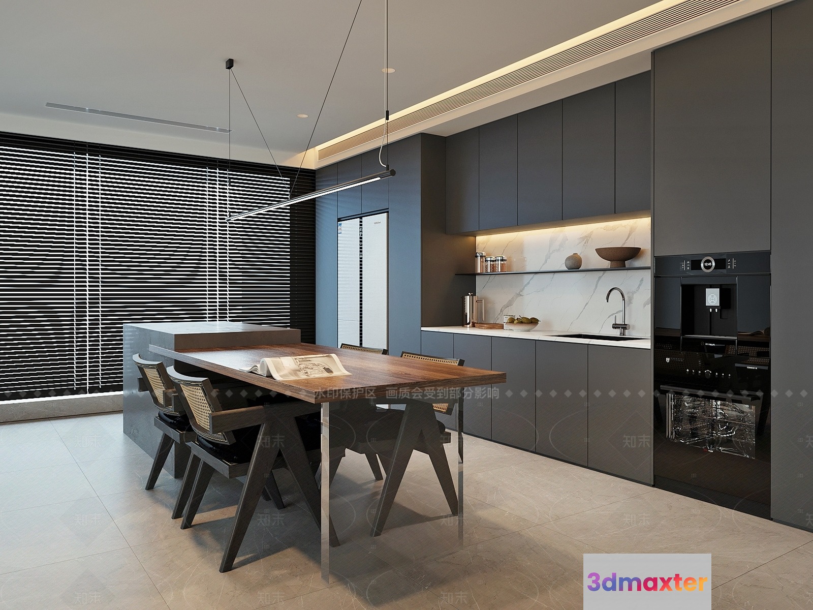 Modern Kitchen Table 3D Model - 188 - VRAY Render