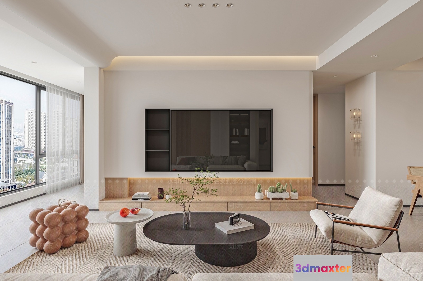Modern Living Room 3D Model - 17406 - VRAY Render