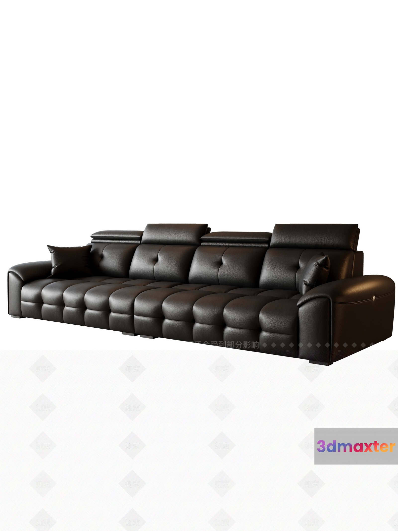 A Modern Leather Sofa 3D Model - 6887 - VRAY Render