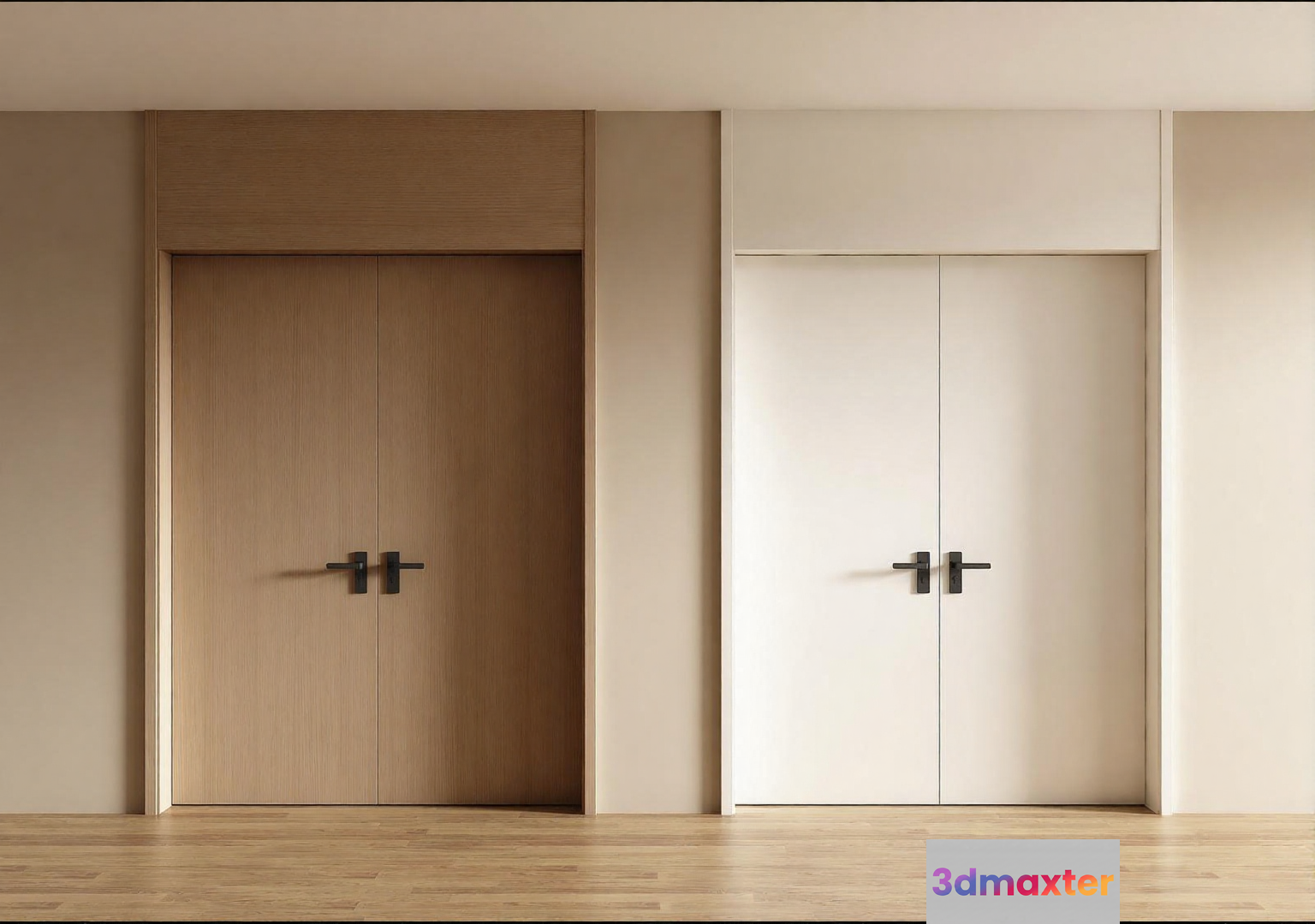 Modern Double Doors 3D Model - 10171 - VRAY Render