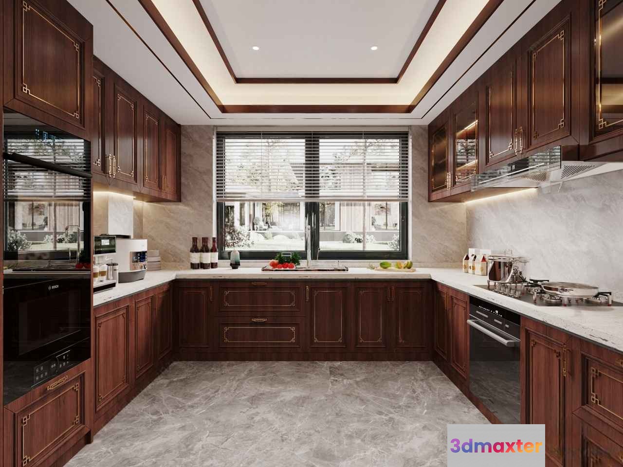 A Modern Kitchen 3D Model - 1118 - CORONA Render