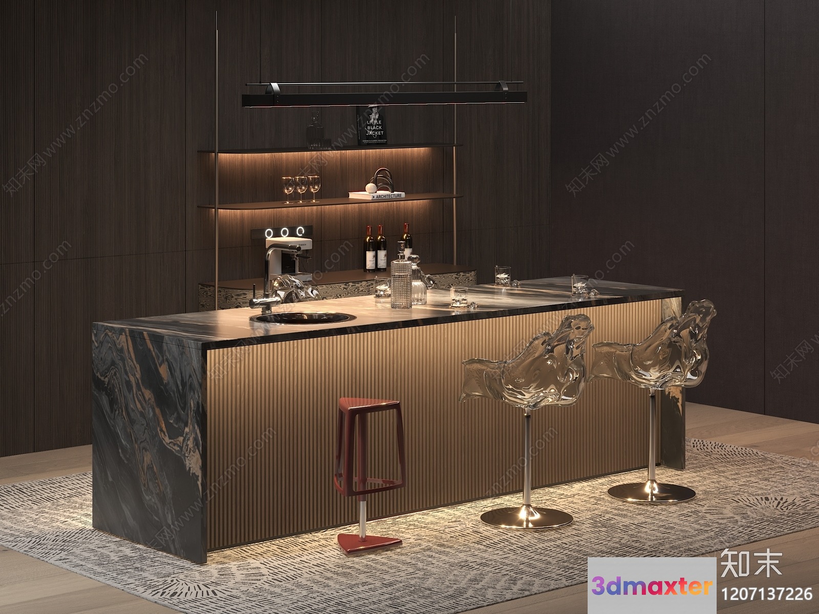 Modern Bar Area 3D Model - 7736 - VRAY Render
