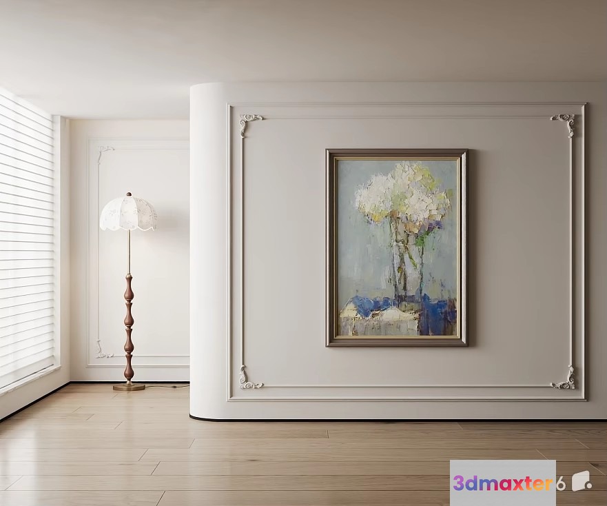 A Painting Of Flowers In A Frame 3D Model - 20634 - VRAY Render