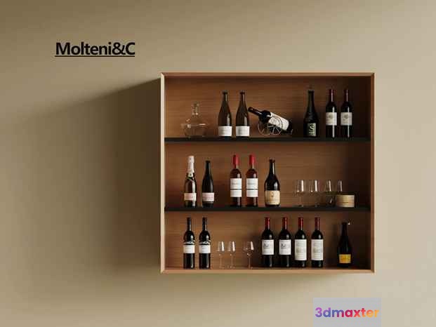 A Wine Display Case 3D Model - 20697 - VRAY Render