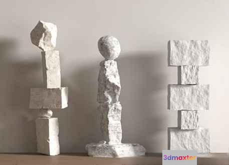 Abstract White Sculpture 3D Model - 6050 - VRAY Render