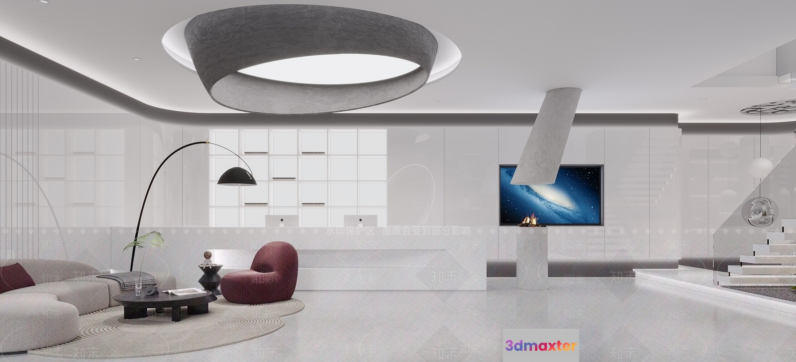 Modern Living Room 3D Model - 7492 - VRAY Render