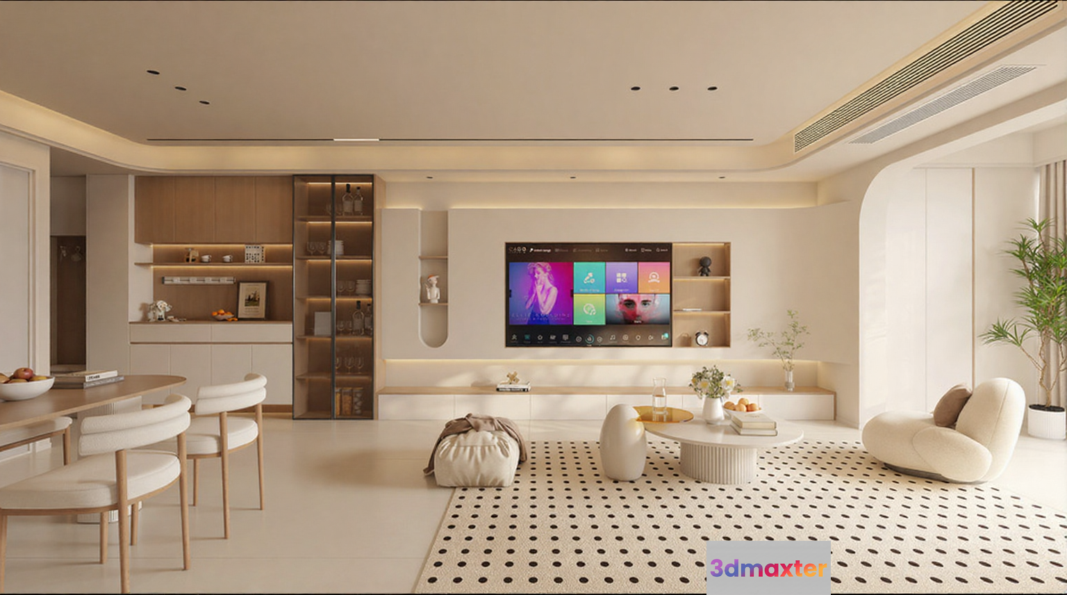 Modern Living Room 3D Model - 9125 - CORONA Render