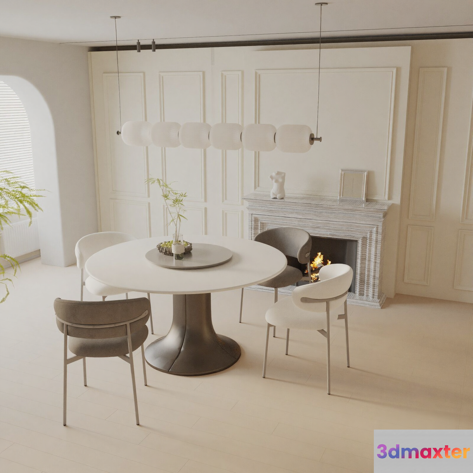 Modern Dining Room 3D Model - 12999 - VRAY Render