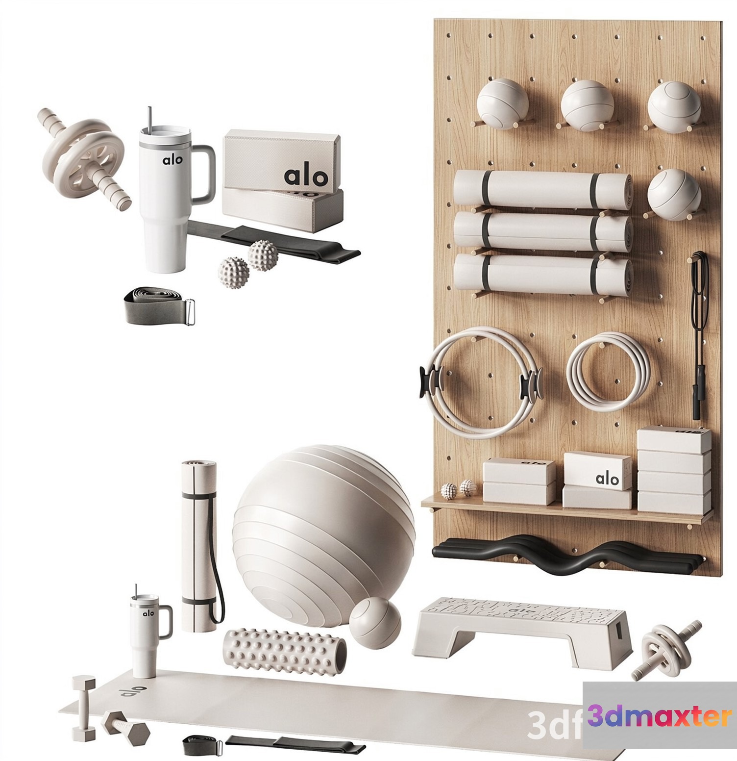 A Collection Of Exercise Equipment 3D Model - 21566 - VRAY Render