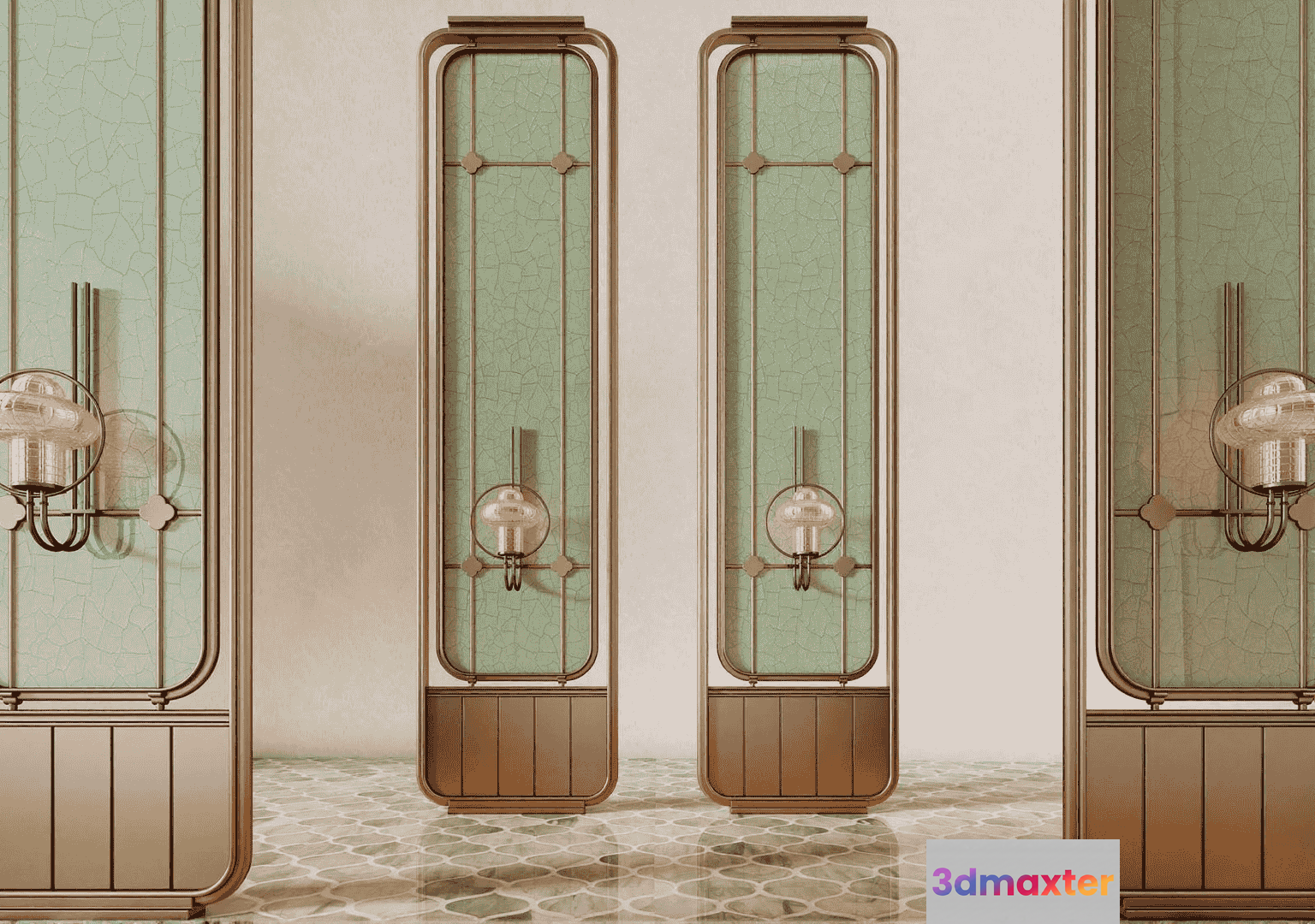 Gold Light Fixtures 3D Model - 10250 - VRAY Render