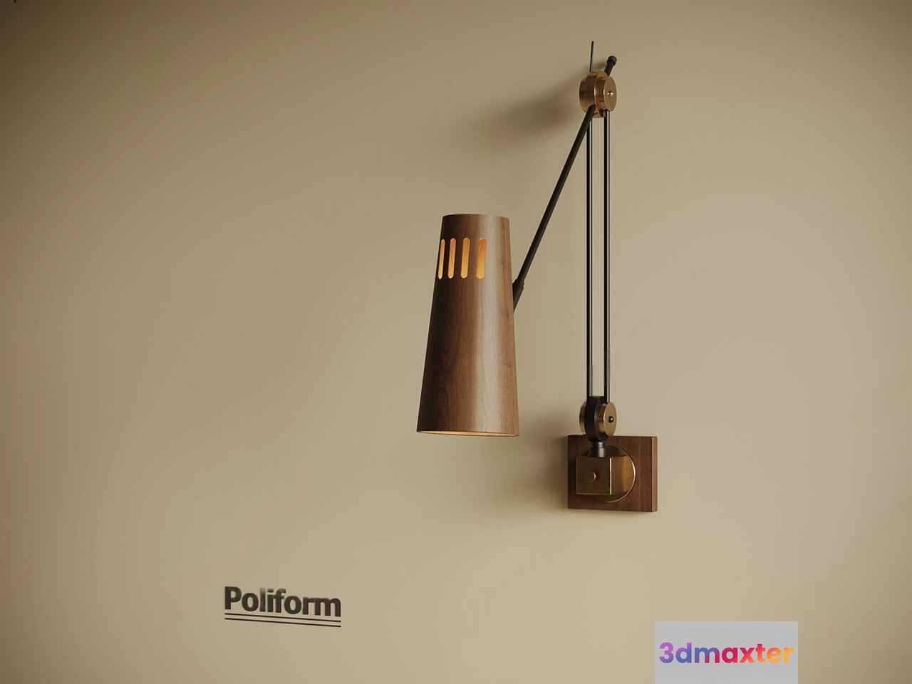 Gold Light Fixture 3D Model - 12664 - VRAY Render