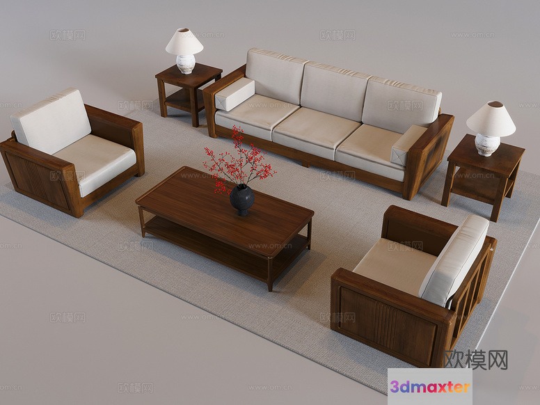 Modern Living Room 3D Model - 5083 - VRAY Render