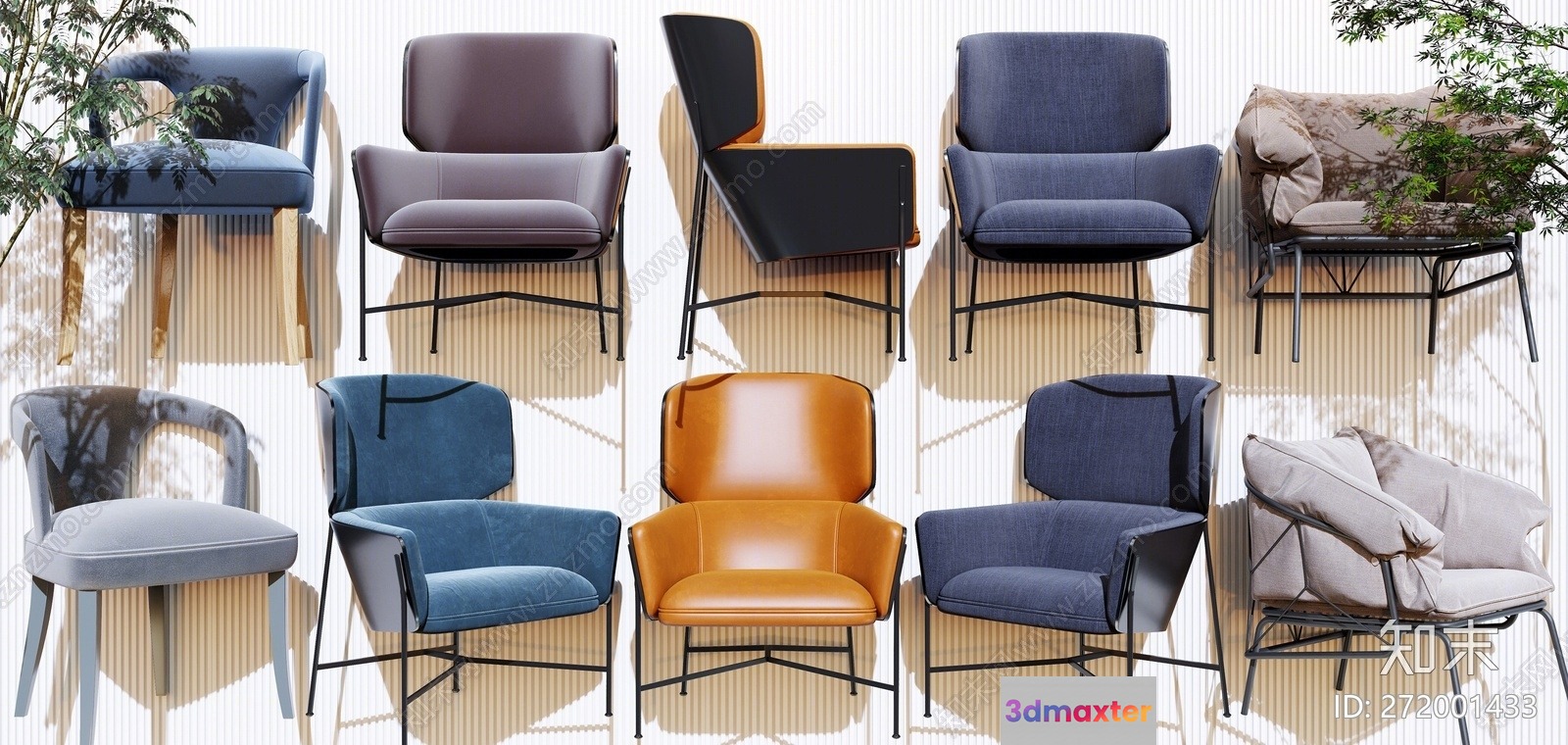 Multiple Chairs 3D Model - 9918 - VRAY Render
