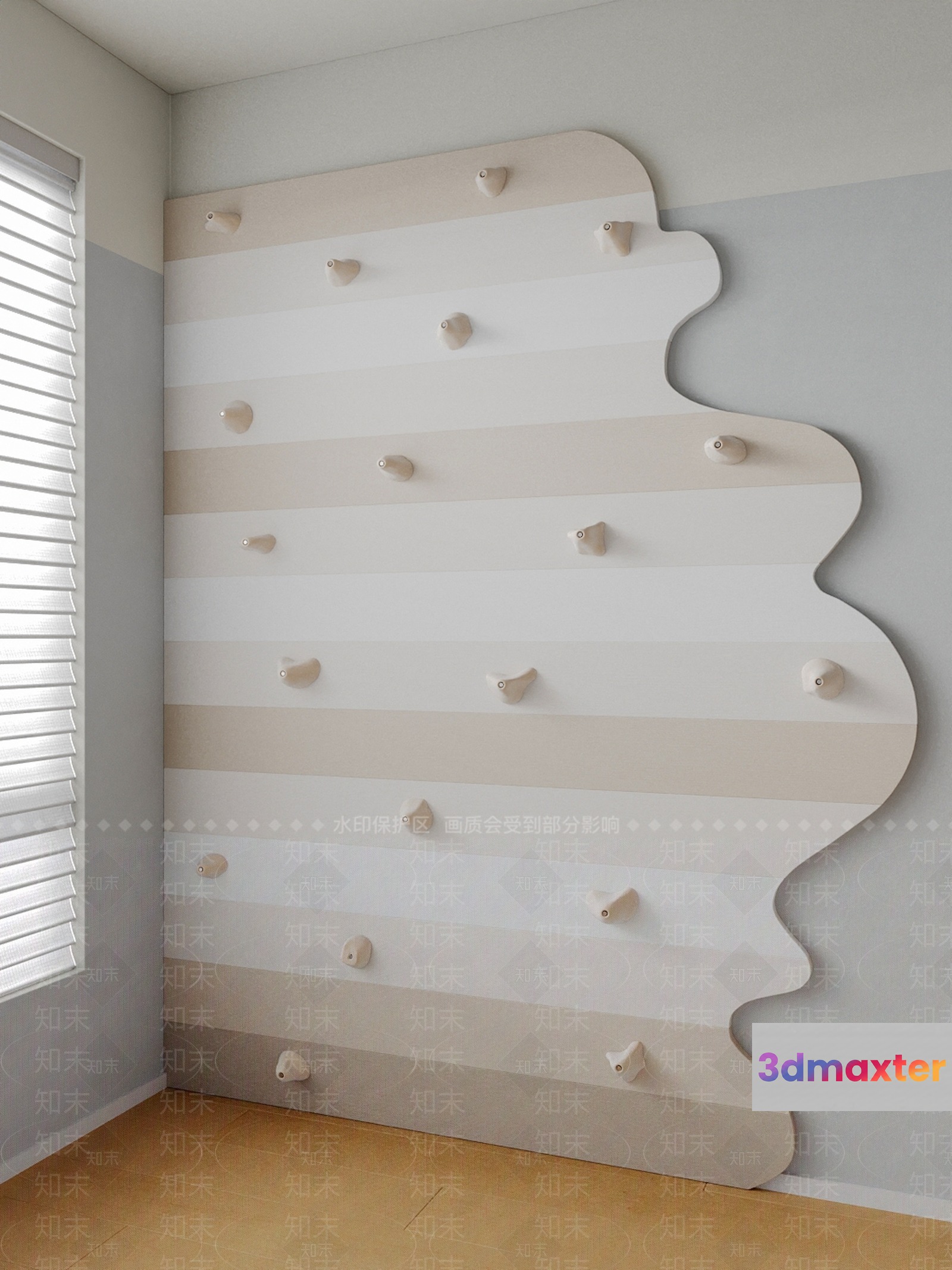 A Wavy Climbing Wall 3D Model - 14448 - VRAY Render