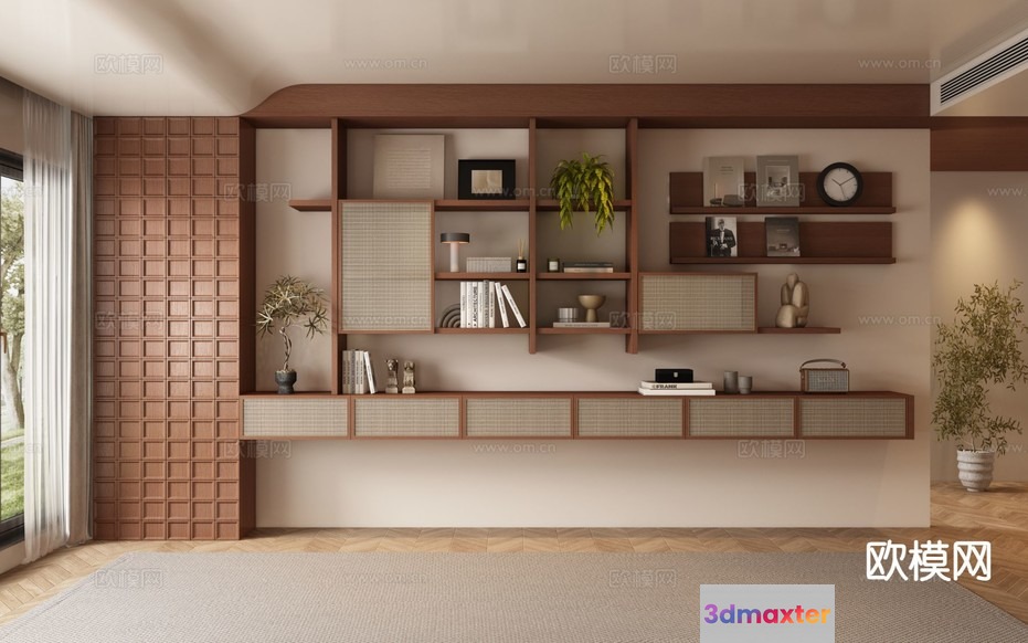 Modern Wall Shelving 3D Model - 2596 - VRAY Render