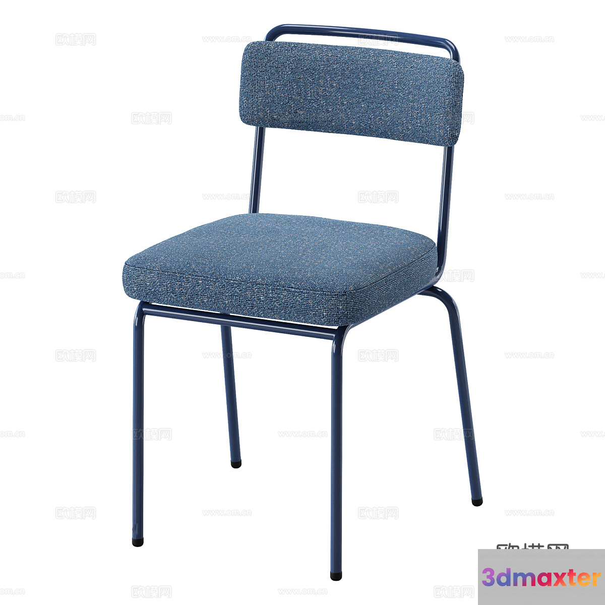 A Blue Chair With A Metal Frame 3D Model - 17385 - VRAY Render