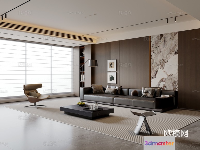 Modern Living Room 3D Model - 14921 - VRAY Render
