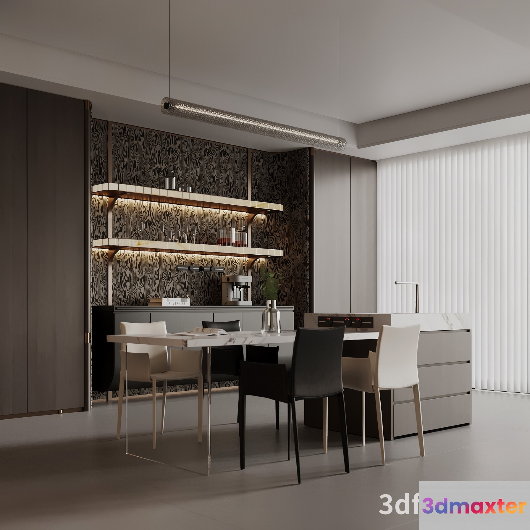 Modern Kitchen 3D Model - 22202 - VRAY Render