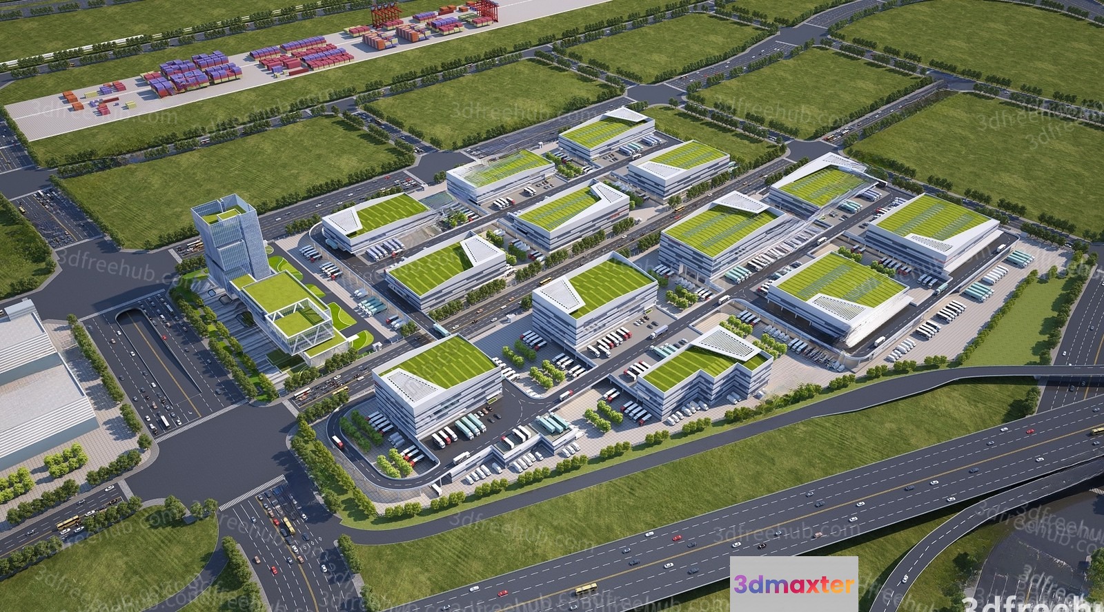 A Large-Scale 3D Rendering Of A Commercial Complex 3D Model - 18750 - VRAY Render