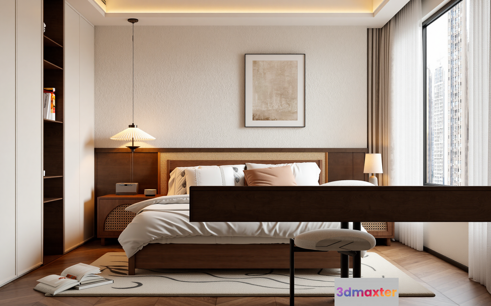 Modern Bedroom Furniture 3D Model - 7187 - VRAY Render