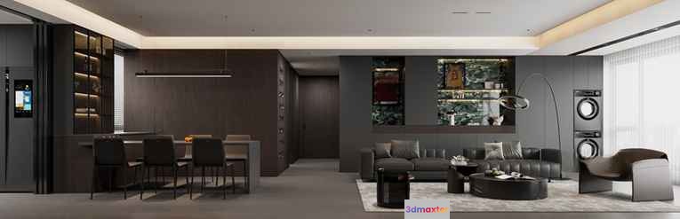 Modern Living Room 3D Model - 7051 - VRAY Render