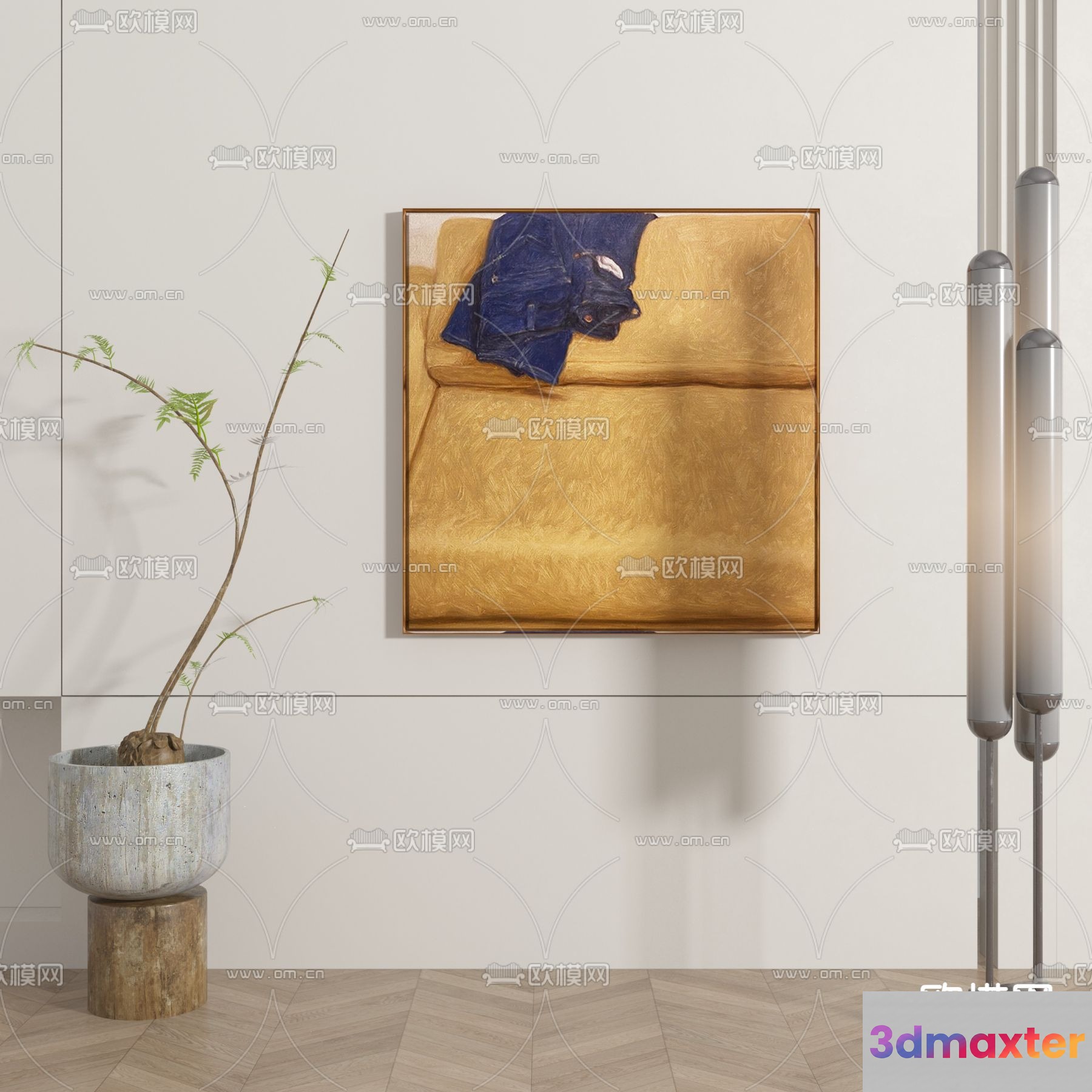 Modern Living Room 3D Model - 15415 - VRAY Render