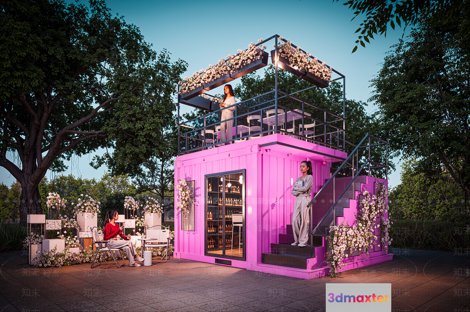 A Pink Shipping Container 3D Model - 4951 - VRAY Render