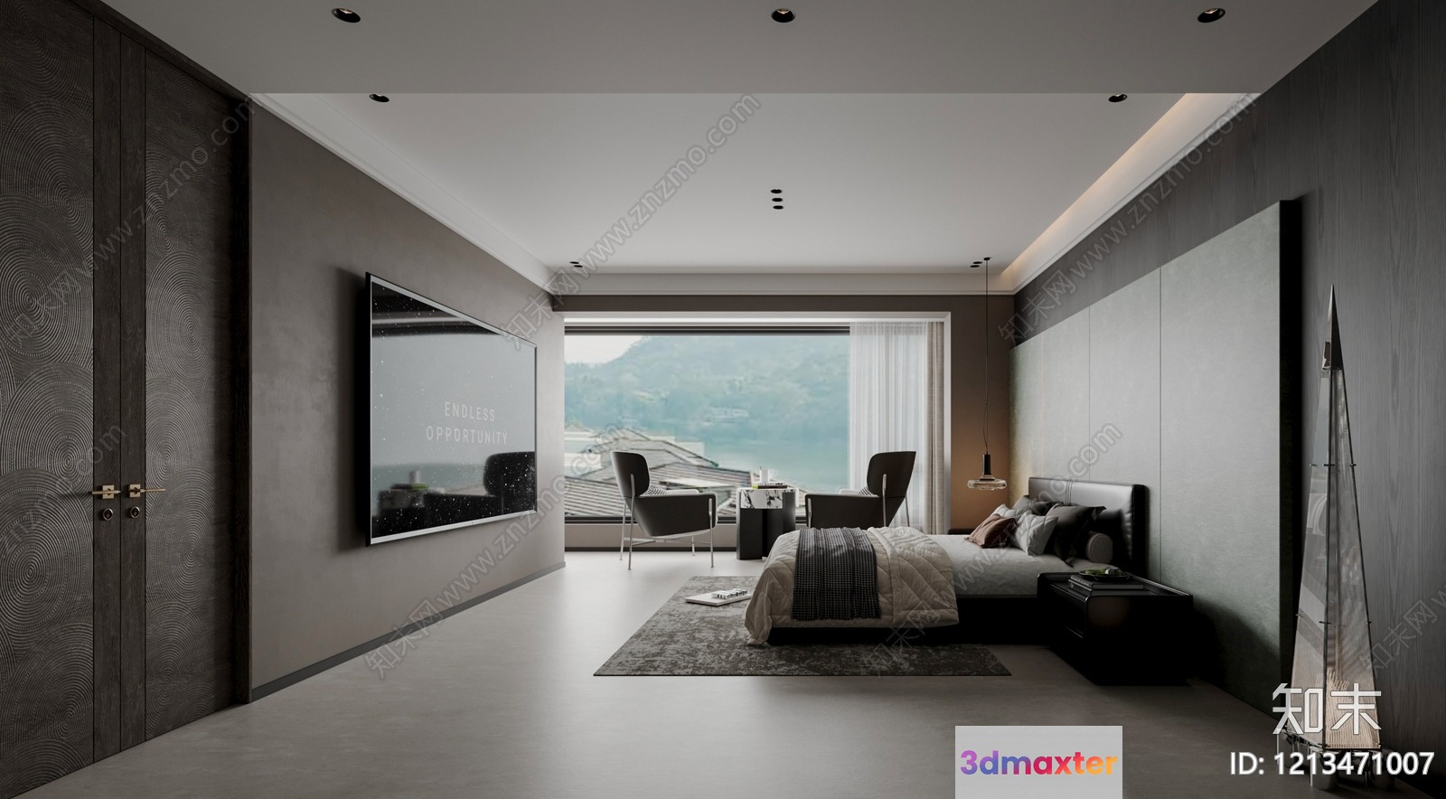 Modern Master Bedroom 3D Model - 6193 - VRAY Render