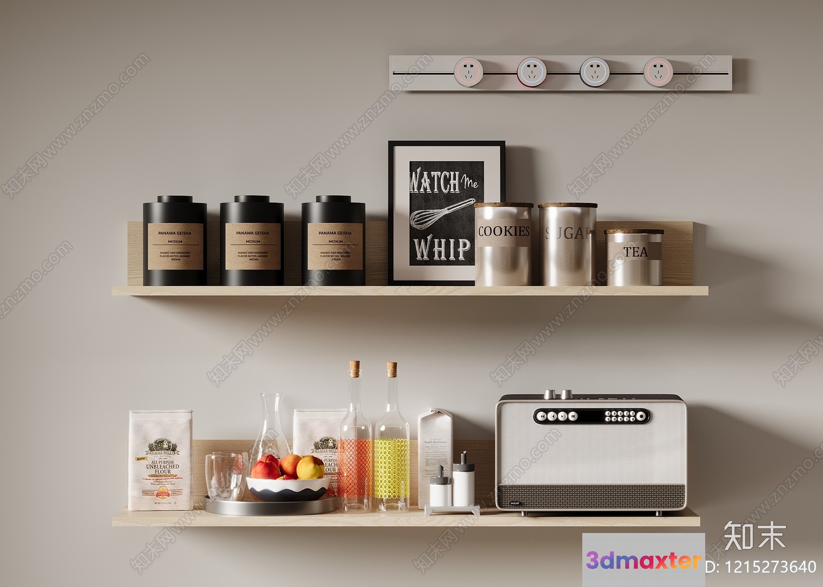 A Kitchen Shelf 3D Model - 14776 - VRAY Render