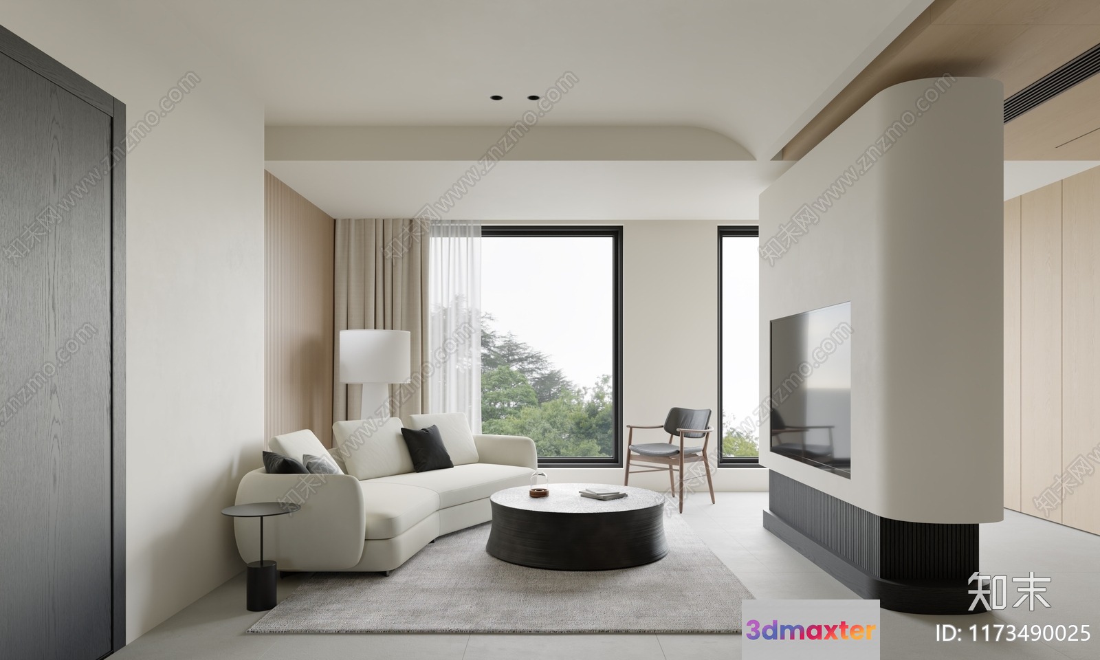 Modern Living Room 3D Model - 12471 - VRAY Render