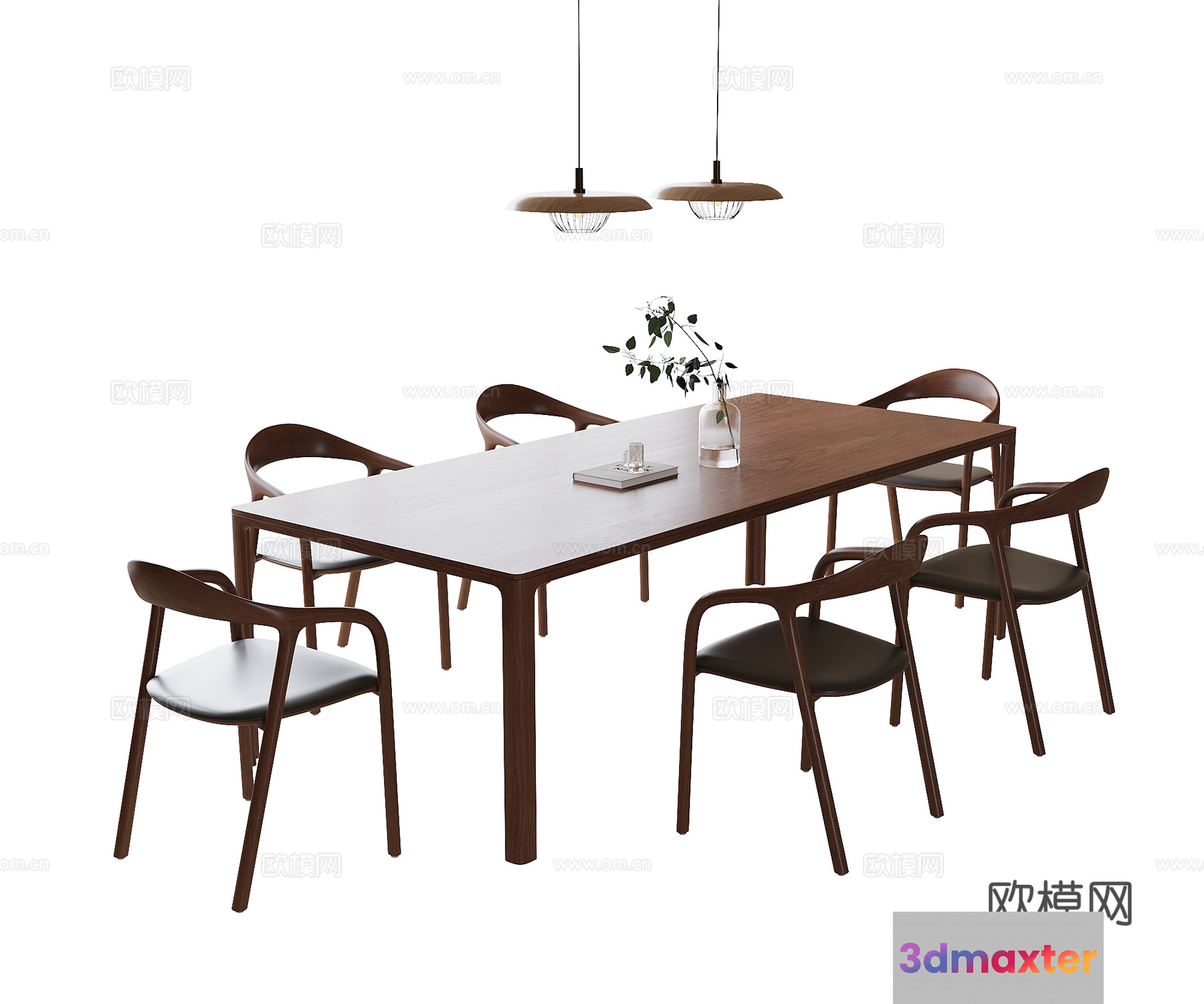 Wooden Dining Table 3D Model - 10117 - VRAY Render