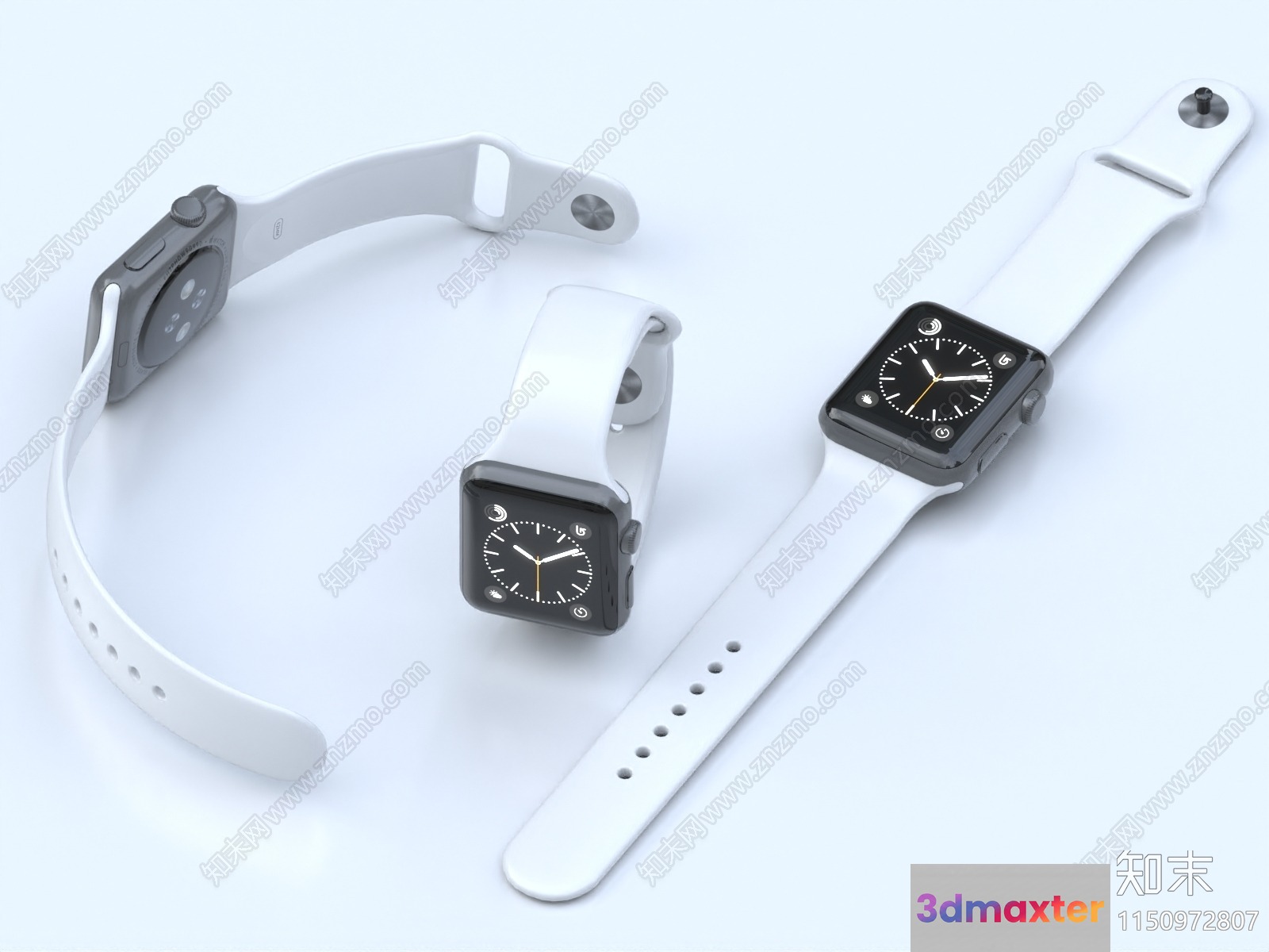 White Apple Watch 3D Model - 1025 - VRAY Render