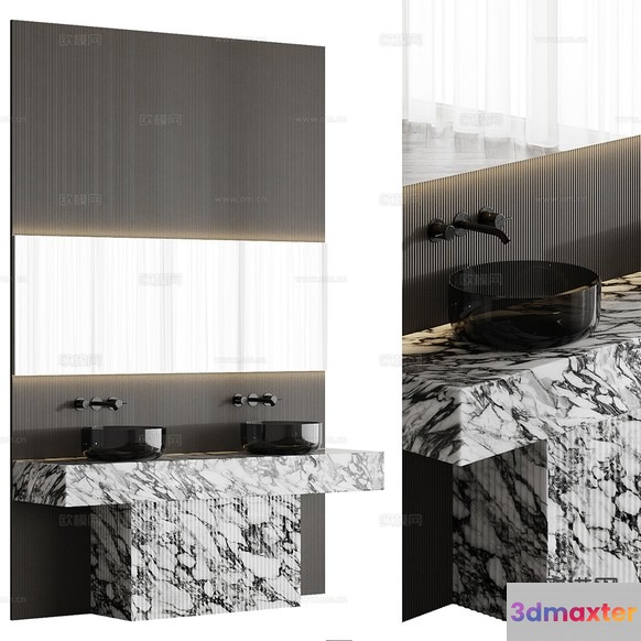 Modern Bathroom Vanity 3D Model - 13178 - CORONA Render