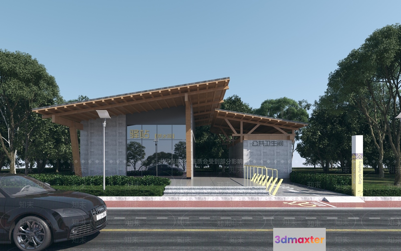 A Building With A Modern Design 3D Model - 15196 - VRAY Render