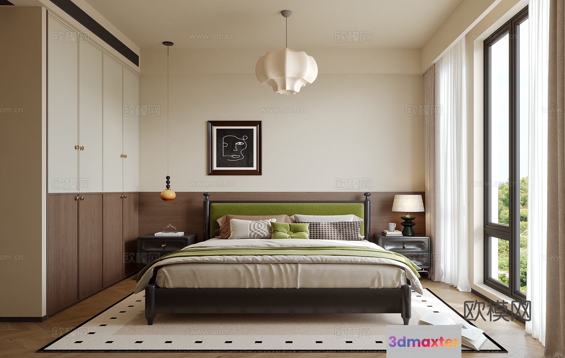 Cozy Bedroom 3D Model - 12616 - CORONA Render