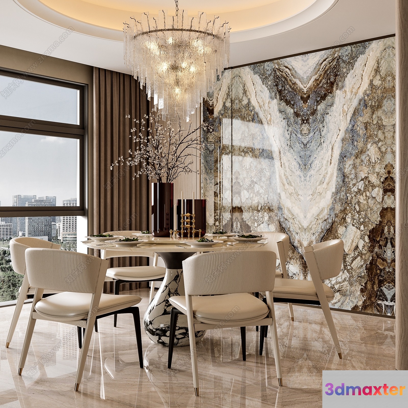 A Dining Table 3D Model - 1179 - VRAY Render