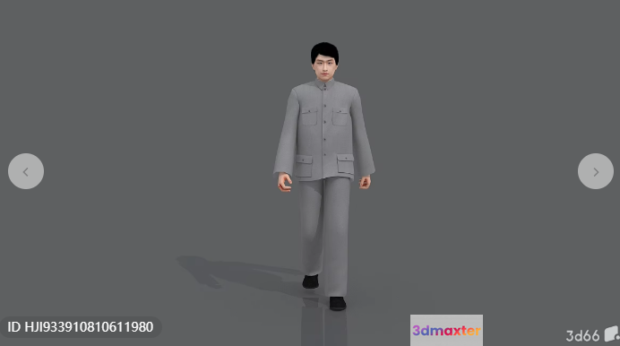 A Man In A Grey Suit 3D Model - 14552 - VRAY Render