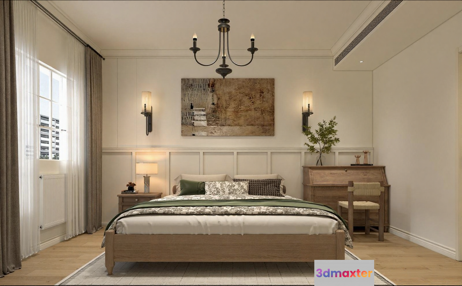 Cozy Bedroom 3D Model - 5630 - VRAY Render