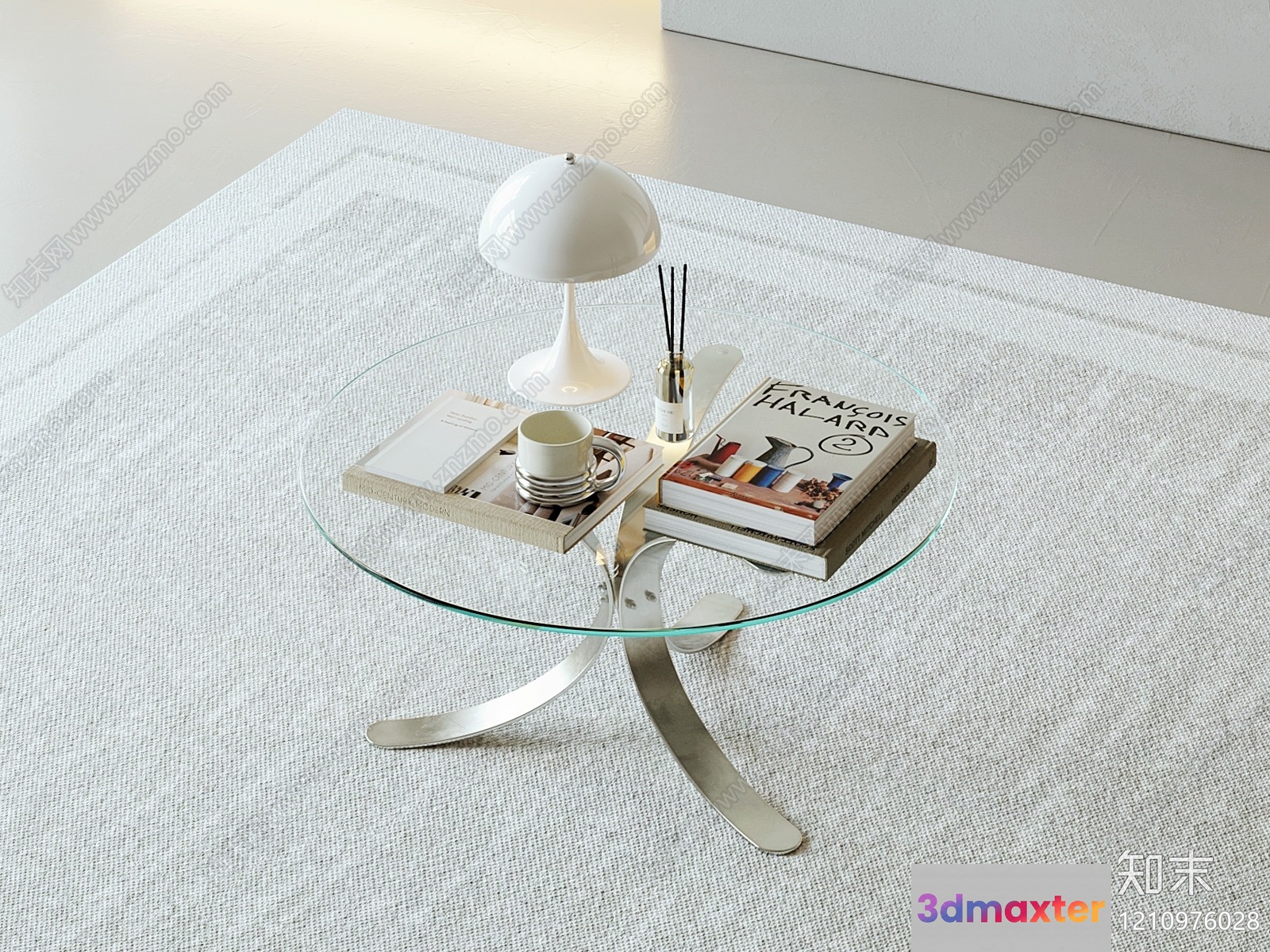 Modern Glass Table 3D Model - 7163 - VRAY Render