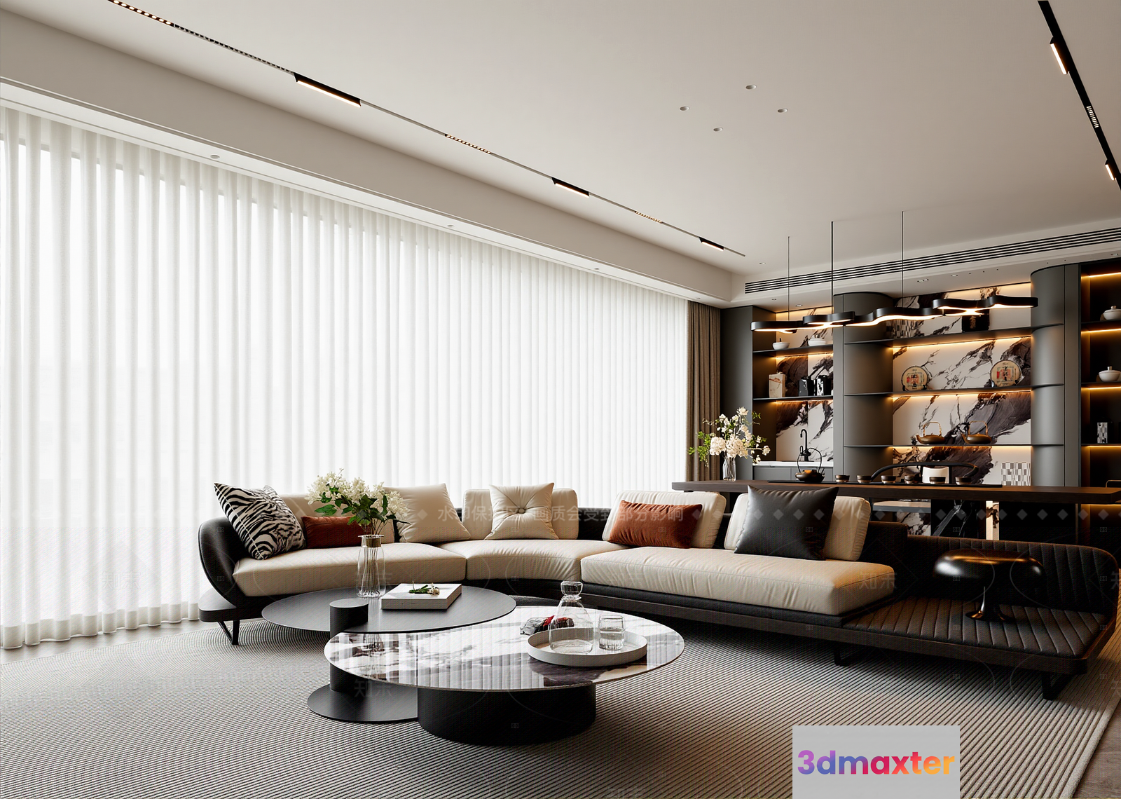 Modern Living Room 3D Model - 22848 - VRAY Render