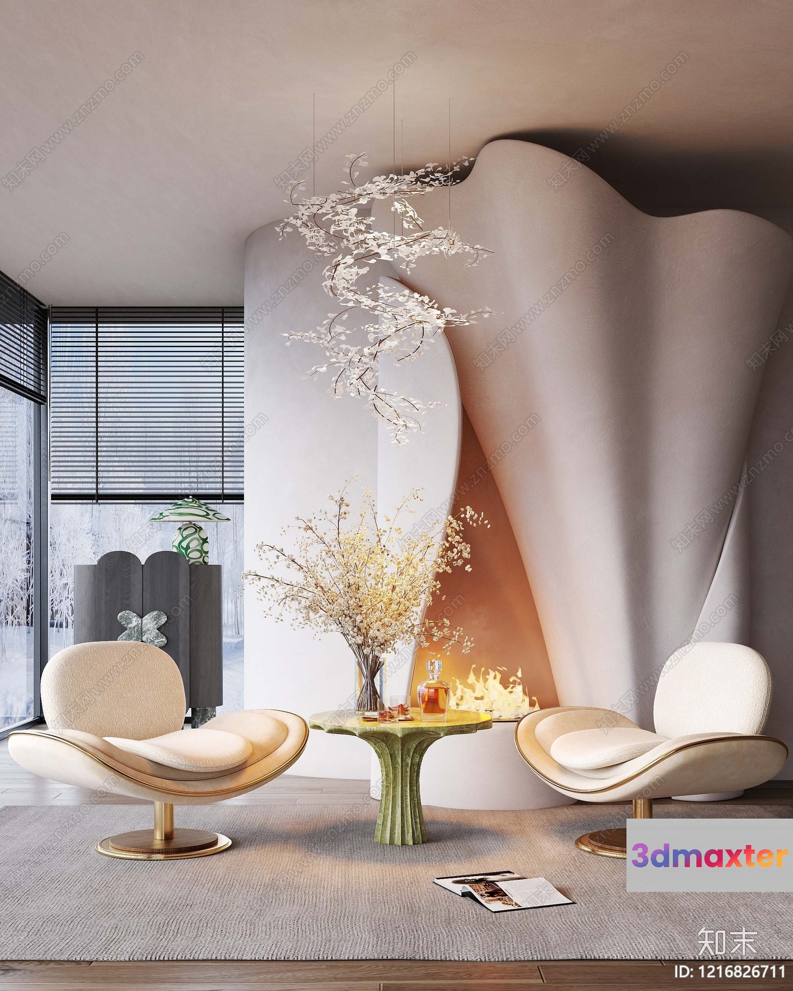 Modern Living Room 3D Model - 15807 - VRAY Render