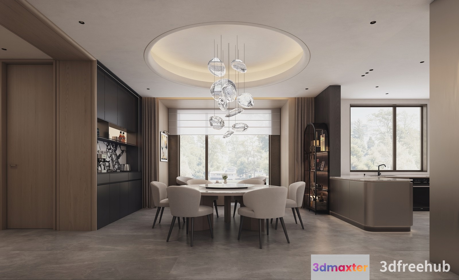 Modern Dining Room 3D Model - 21259 - VRAY Render