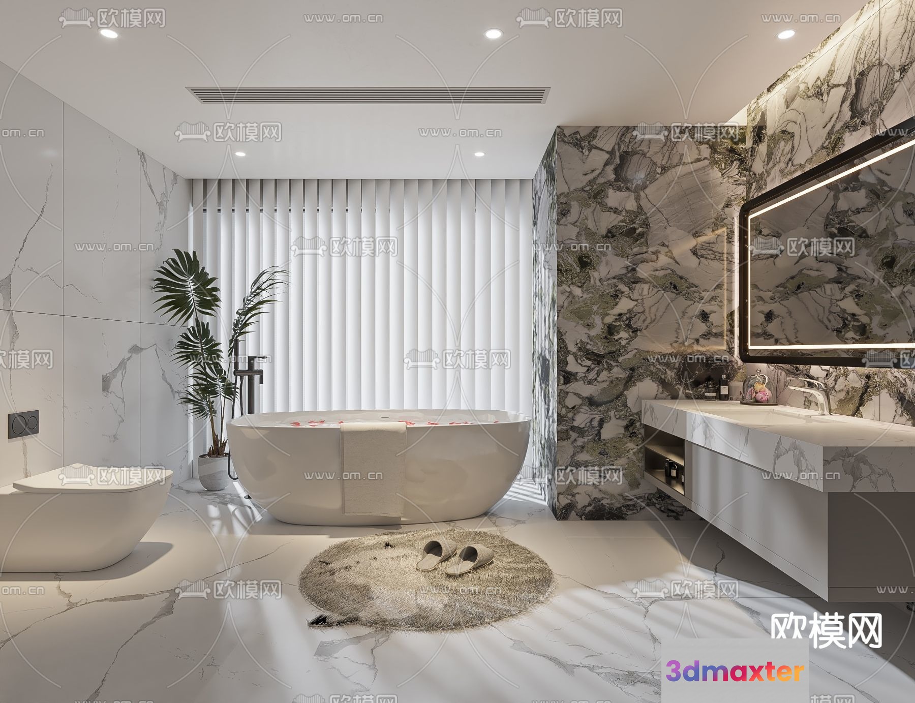 Modern Bathroom 3D Model - 1260 - VRAY Render