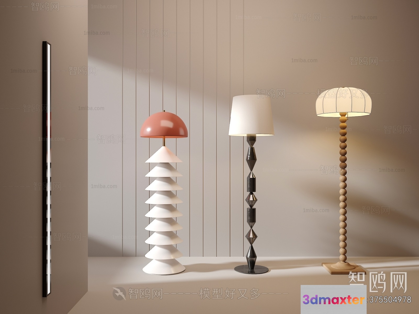Modern Floor Lamps 3D Model - 10829 - VRAY Render