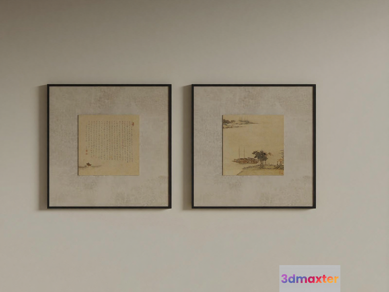 Two Framed Artworks On A Wall 3D Model - 18846 - VRAY Render